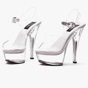 Ellie 6 Clear boudoir heels exotic dancer stripper platform